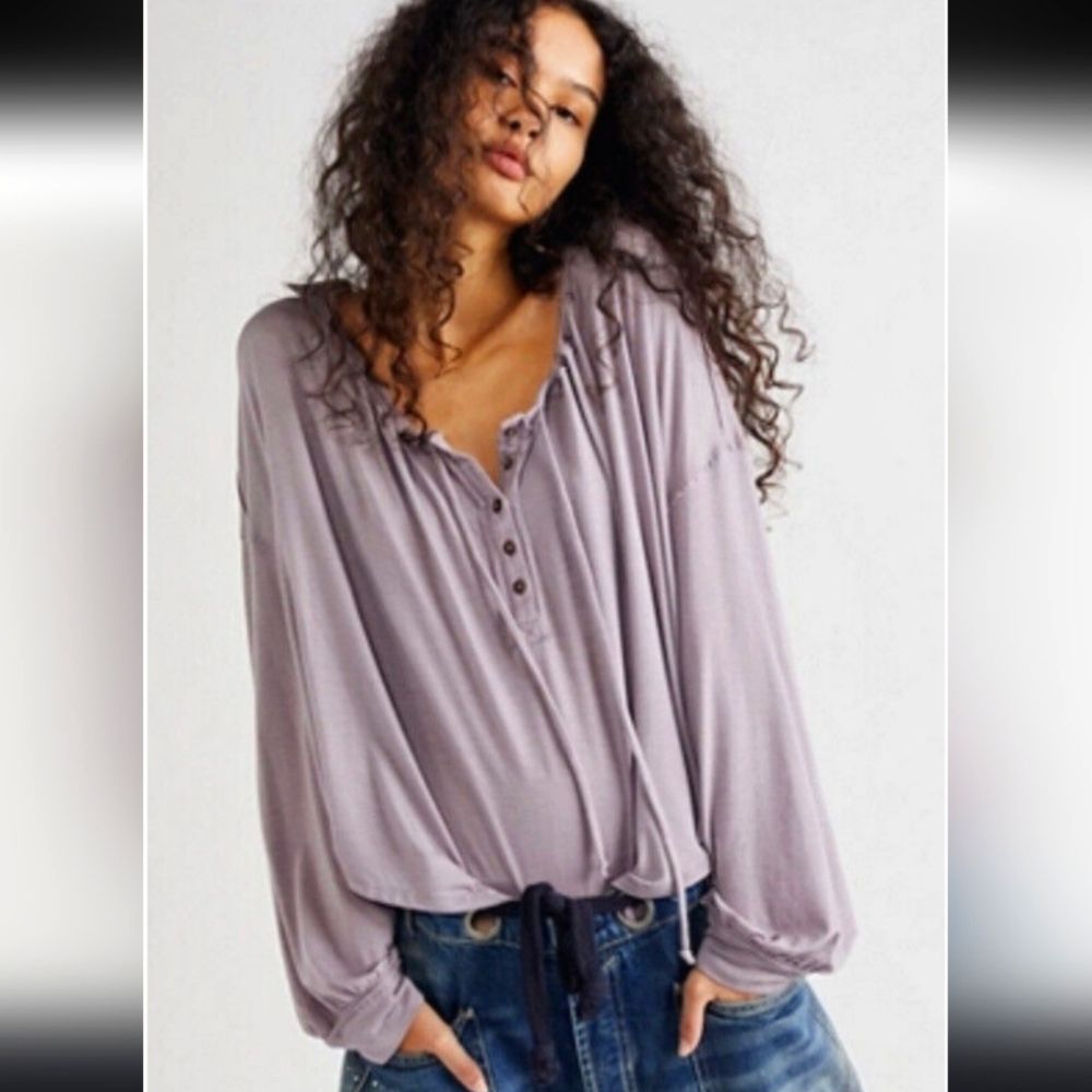 NWT L mauve Free People Luna tee